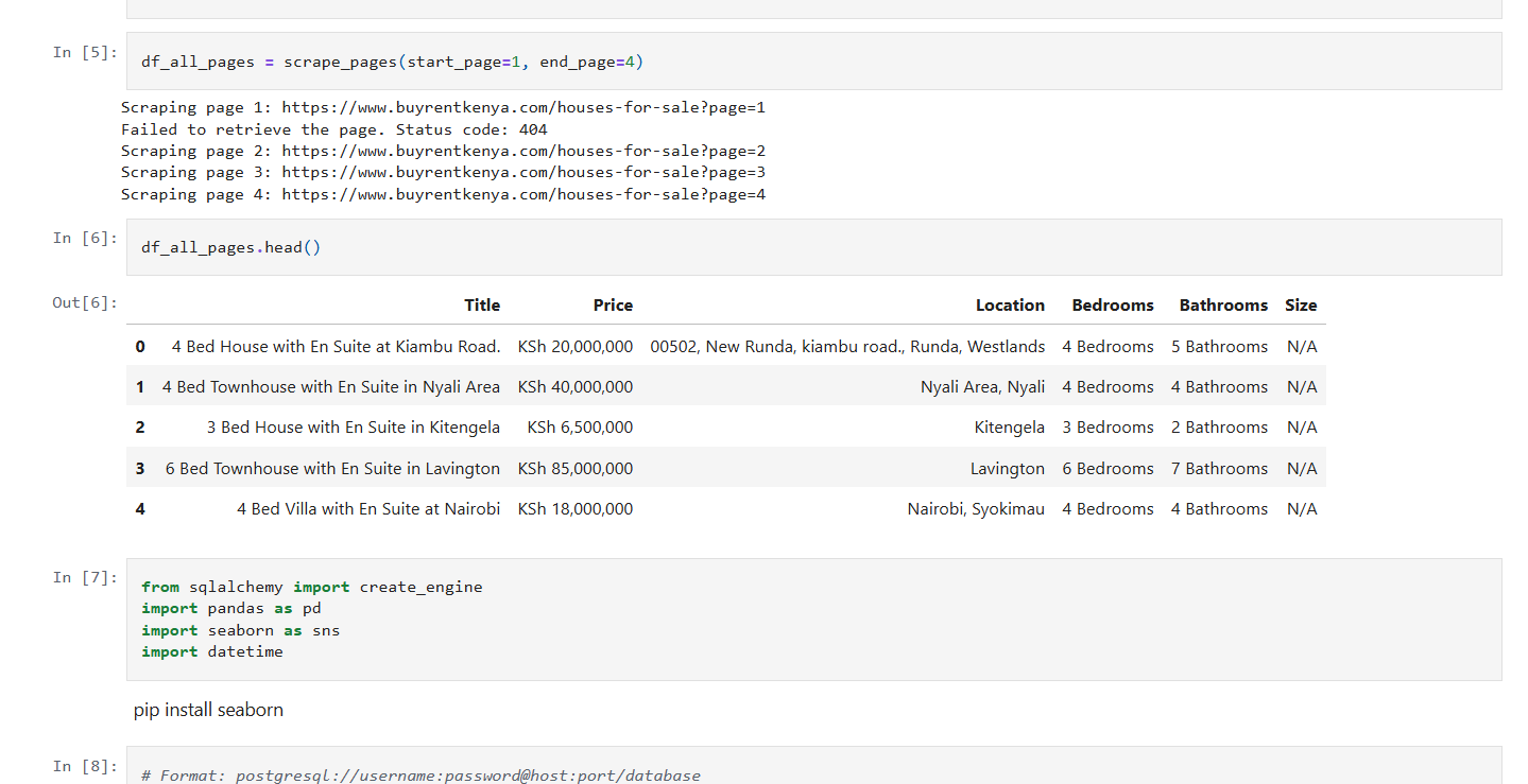 Nairobi Real Estate Data Scraping Script View 2